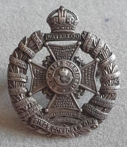BRITISH - The Rifle Brigade Stg Silver Officer Hat Badge …