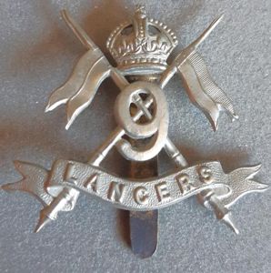 BRITISH - 9th (Queen's Royal) Lancers White Metal Hat Badge …