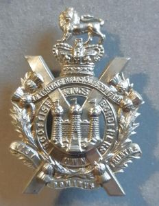 BRITISH King's Own Scottish Borderers QVC W/M Helmet Plate / …