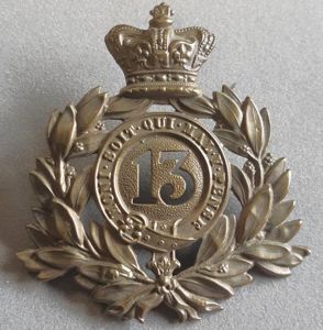 BRITISH 13th Foot 1st (Somersetshire) 1869-1878 Brass Other Ranks Shako …