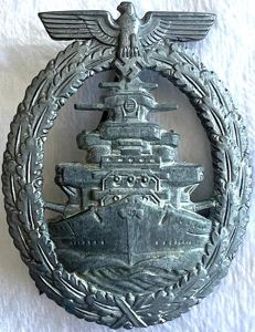 WW2 GERMAN NAVY HIGH SEAS FLEET WAR BADGE - MAKER …
