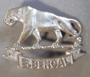 INDIAN East Bengal Regiment Cast Silver Plated Hat badge