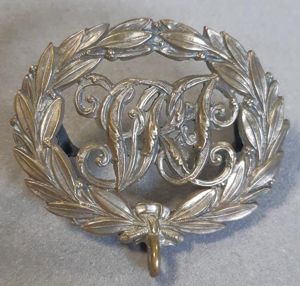 INDIAN Army Silver Plated Cross Belt Badge (VRI in Wreath)