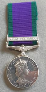 GENERAL SERVICE MEDAL 1962-2007 “MALAY PENINSULA” (RNZIR Recipient).