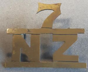 NEW ZEALAND Boer War “7/NZMR' Large Hand Cut Brass Badge