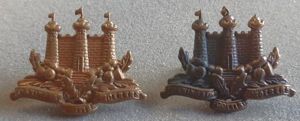 BRITISH KOSB Pair G/M Collar Badges - Mismatched