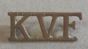 'K.V.F.' (KENT VOLUNTEER FORCE) Brass Shoulder Title