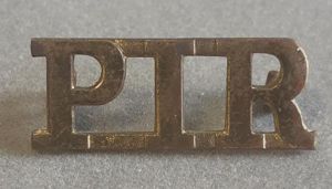 'P.I.R' (PACIFIC ISLANDS REGIMENT) Brass Shoulder Title