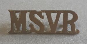 'M.S.V.R' (MALAY STATES VOLUNTEER RIFLES) Brass Shoulder Title