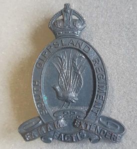 AUSTRALIAN 22nd Infantry Battalion (The South Gippsland Regt.) Oxidised Hat …