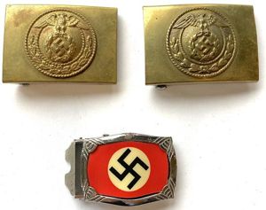 WW2 THREE SA CHILD SIZED BELT BUCKLES IN BRASS AND …