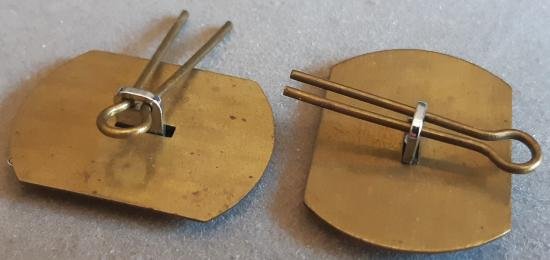 BRITISH - Physical Training Corps pair Chrome No Crown Collar Badges — image 2