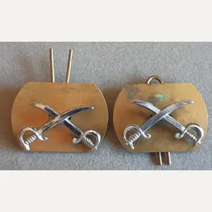 BRITISH - Physical Training Corps pair Chrome No Crown Collar …