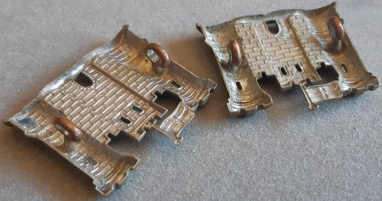 CANADA - Royal Canadian Dragoons Pair White Metal Collar Badges — image 2