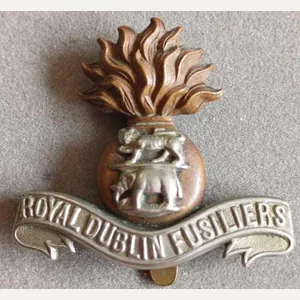 BRITISH - Royal Dublin Fusiliers Bi-Metal Hat Badge