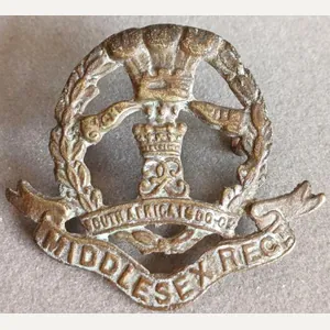 BRITISH - The Middlesex Regt. Sand Cast Brass Hat Badge …