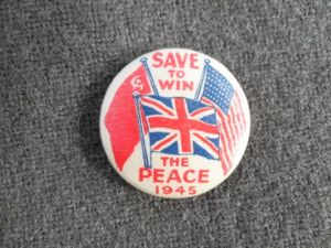 WW2 ''Save The Peace'' Pin Badge