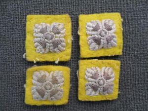 WW2 Yellow Backed Armoured Corps Officer's Pips