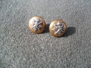 Scottish Infantry Officer`s Silver & Gilt Cap Buttons