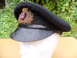 WWII British Merchant Navy Officer`s Peaked Cap