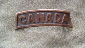 WW1 Canadian Epeditionary Force Brass Shoulder Title 1914