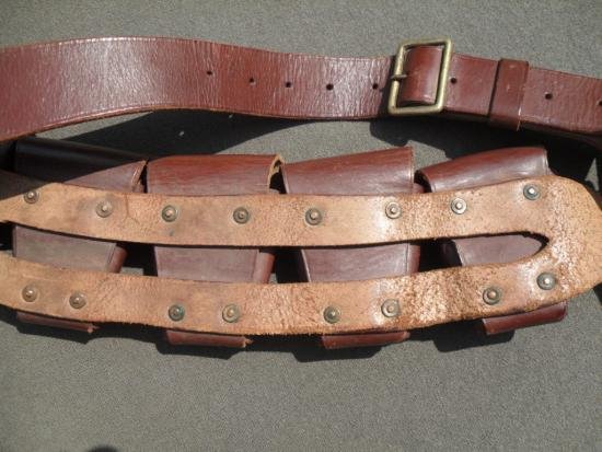 WW2 03 Pattern Leather 50-Round Bandolier South African Issue — image 3