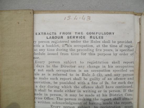 WW2 Malta Dockyard Workers Continuous Service Booklet — image 2