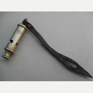1915 Dated British Army Whistle With Leather Tab