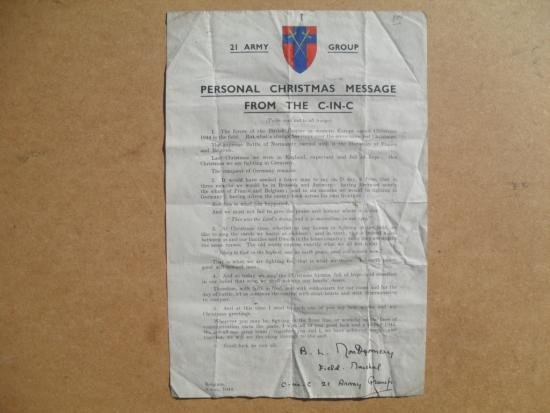 WW2 British 21st Army Christmas Message To Troops Belgium 1944 — image 2