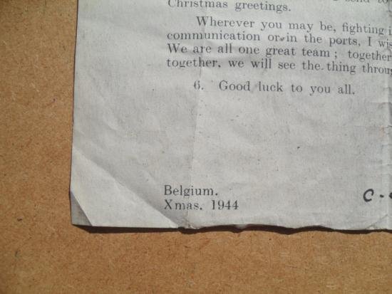 WW2 British 21st Army Christmas Message To Troops Belgium 1944 — image 3