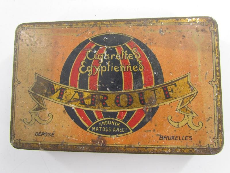 Old Iron Metal Box Egyptian Cigarettes MAROUF — image 2