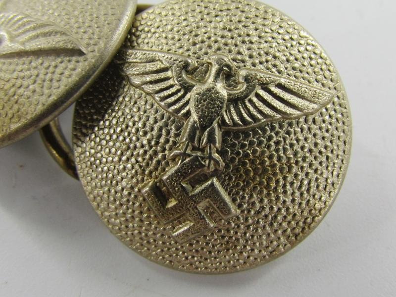 2 x Original German NSDAP (Nazi Party) Political Uniform Buttons — image 2