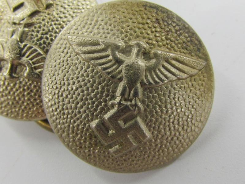 2 x Original German NSDAP (Nazi Party) Political Uniform Buttons — image 3