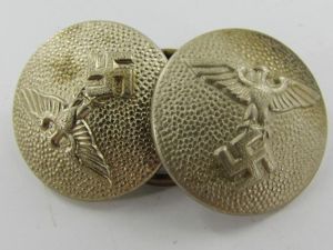2 x Original German NSDAP (Nazi Party) Political Uniform Buttons