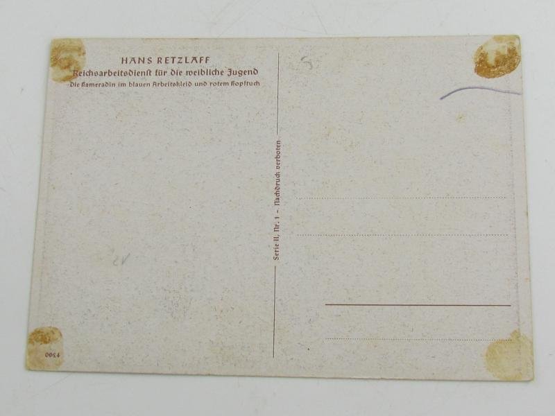 Postcard : Reichsarbeitsdienst (Reich Labour Service), Young Woman — image 3