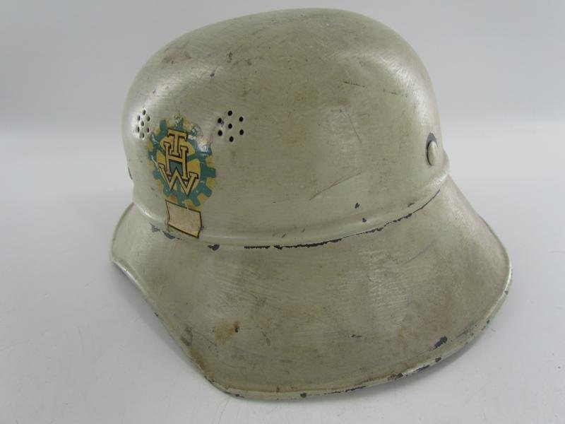 Original Steel Air Raid Gladiator Helmet Used by THW — image 16