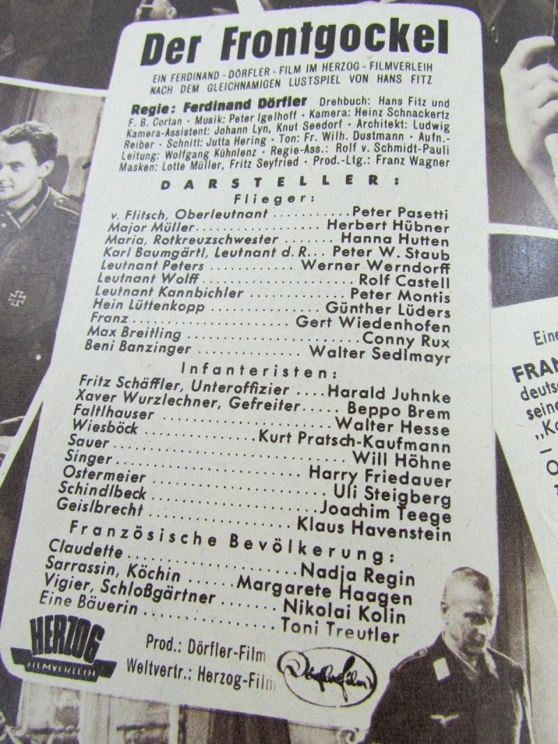 Original Movie Flyer From German Movie Der Frontgockel 1955 — image 3