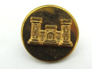 US WWII Engineers Corps Collar Badge Screw Back Insignia