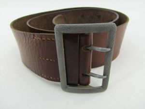 Wehrmacht Brown Leather officer 'Zweidorn' double claw belt