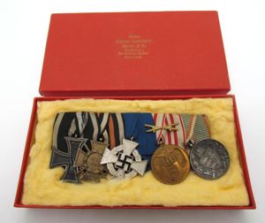 German WWI & WWII Era Five piece medal bar in …