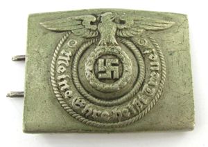 Early Waffen-SS belt buckle in nickel silver by Overhoff (O&C …
