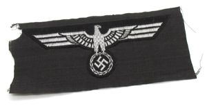 Wehrmacht Panzer first pattern officer 'BeVo' flatwire breast eagle ( …