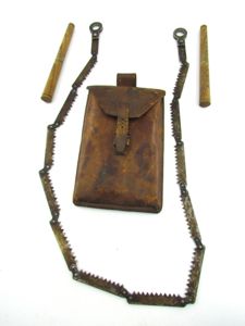 Dutch Combat Engineer's Folding Saw in Leather Pouch