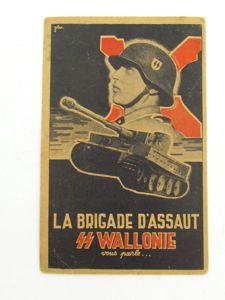 Postcard :'Waffen SS Recruitment' Wallonië