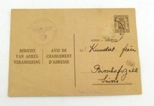 Belgian message of change of address