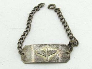 US WWII Army Air Force Sterling Silver Sweetheart Bracelet