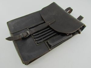 Wehrmacht Black Leather Map Case-Meldetasche