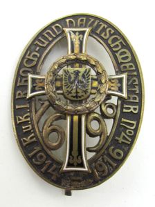 WWI Austro-Hungarian 'Deutschmeister' Regimental Badge – 1914–1916