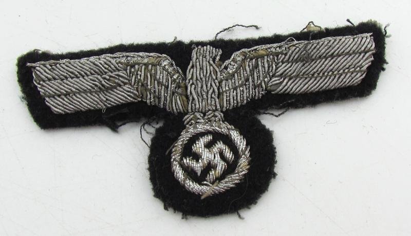 Wehrmacht (Heer) black Panzer officer bullion breast eagle — image 2