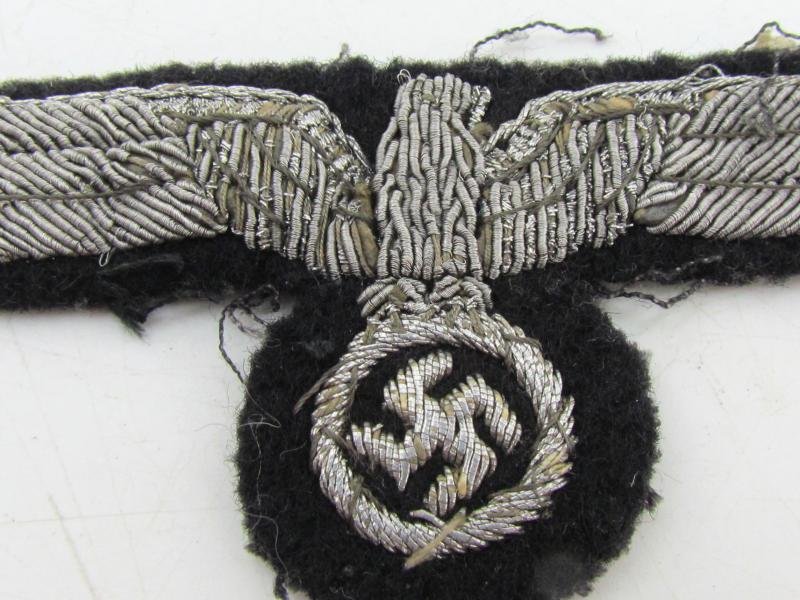 Wehrmacht (Heer) black Panzer officer bullion breast eagle — image 3
